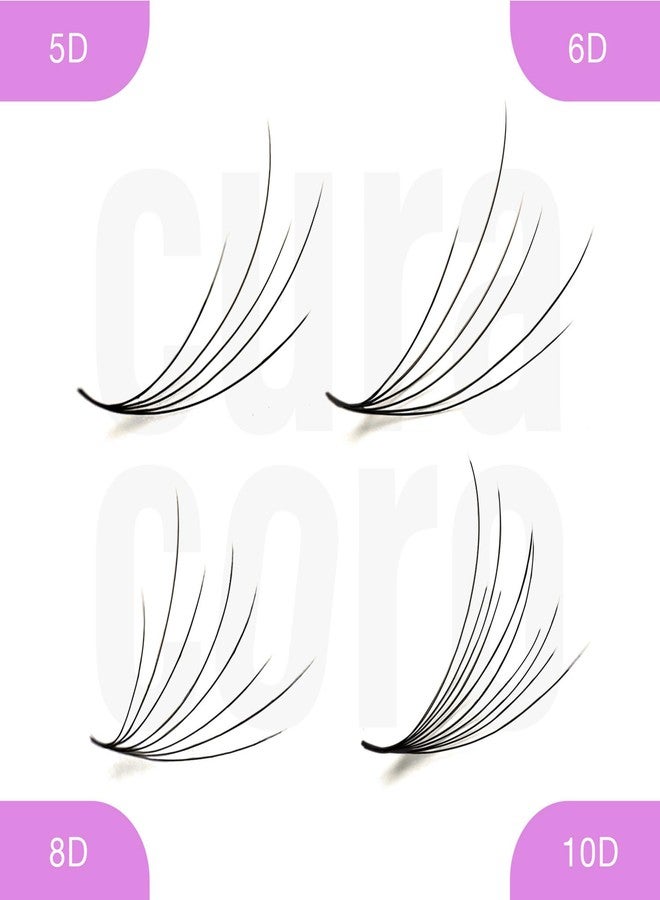 Curacoro Camellia Promade Fans - Handmade Volume Promade Eyelashes Fans 5D to 10D, C CC D Curl, Thickness 0.03~0.07mm, 7-14mm Mix Lengths, Professional Long-Lasting Promade Lash Fans - Image 4